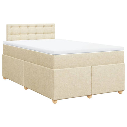 Cama boxspring com colchão 120x190 cm tecido cor creme