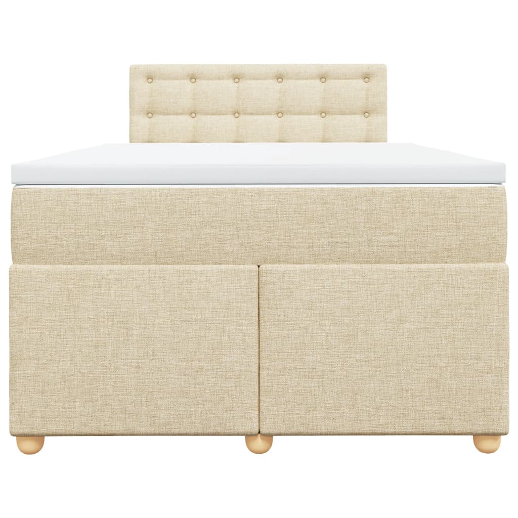 Cama boxspring com colchão 120x190 cm tecido cor creme