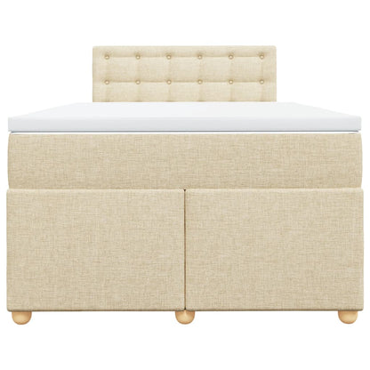 Cama boxspring com colchão 120x190 cm tecido cor creme