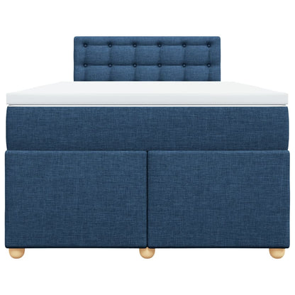 Cama boxspring com colchão 120x190 cm tecido azul