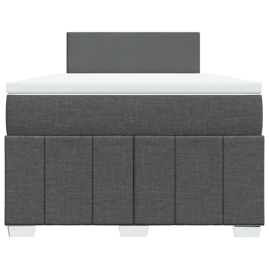 Cama boxspring com colchão 120x190 cm tecido cinzento-escuro