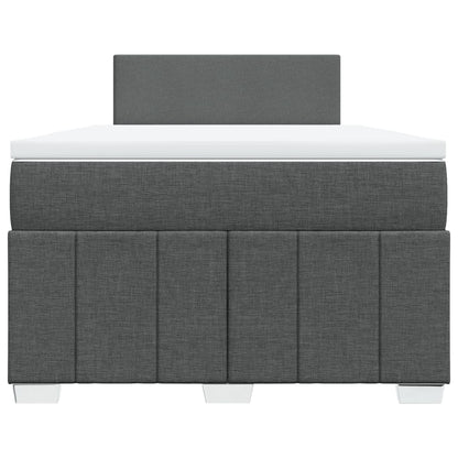 Cama boxspring com colchão 120x190 cm tecido cinzento-escuro