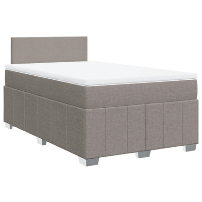 Cama boxspring c/ colchão 120x190cm tecido castanho-acinzentado