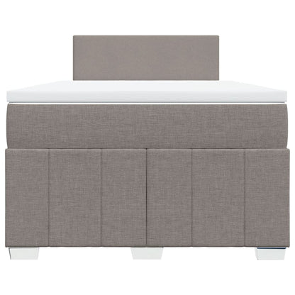 Cama boxspring c/ colchão 120x190cm tecido castanho-acinzentado