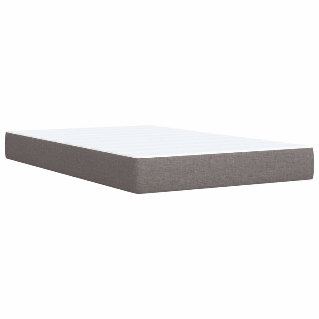 Cama boxspring c/ colchão 120x190cm tecido castanho-acinzentado