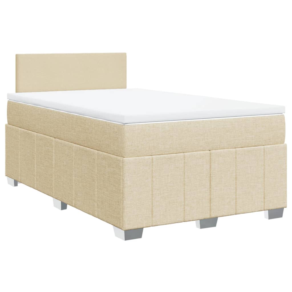 Cama boxspring com colchão 120x190 cm tecido cor creme