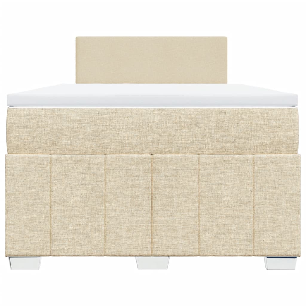 Cama boxspring com colchão 120x190 cm tecido cor creme