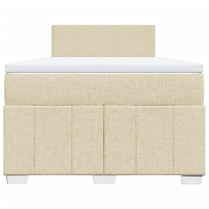 Cama boxspring com colchão 120x190 cm tecido cor creme