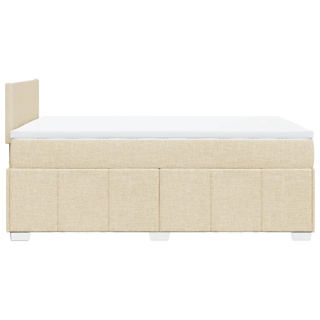 Cama boxspring com colchão 120x190 cm tecido cor creme