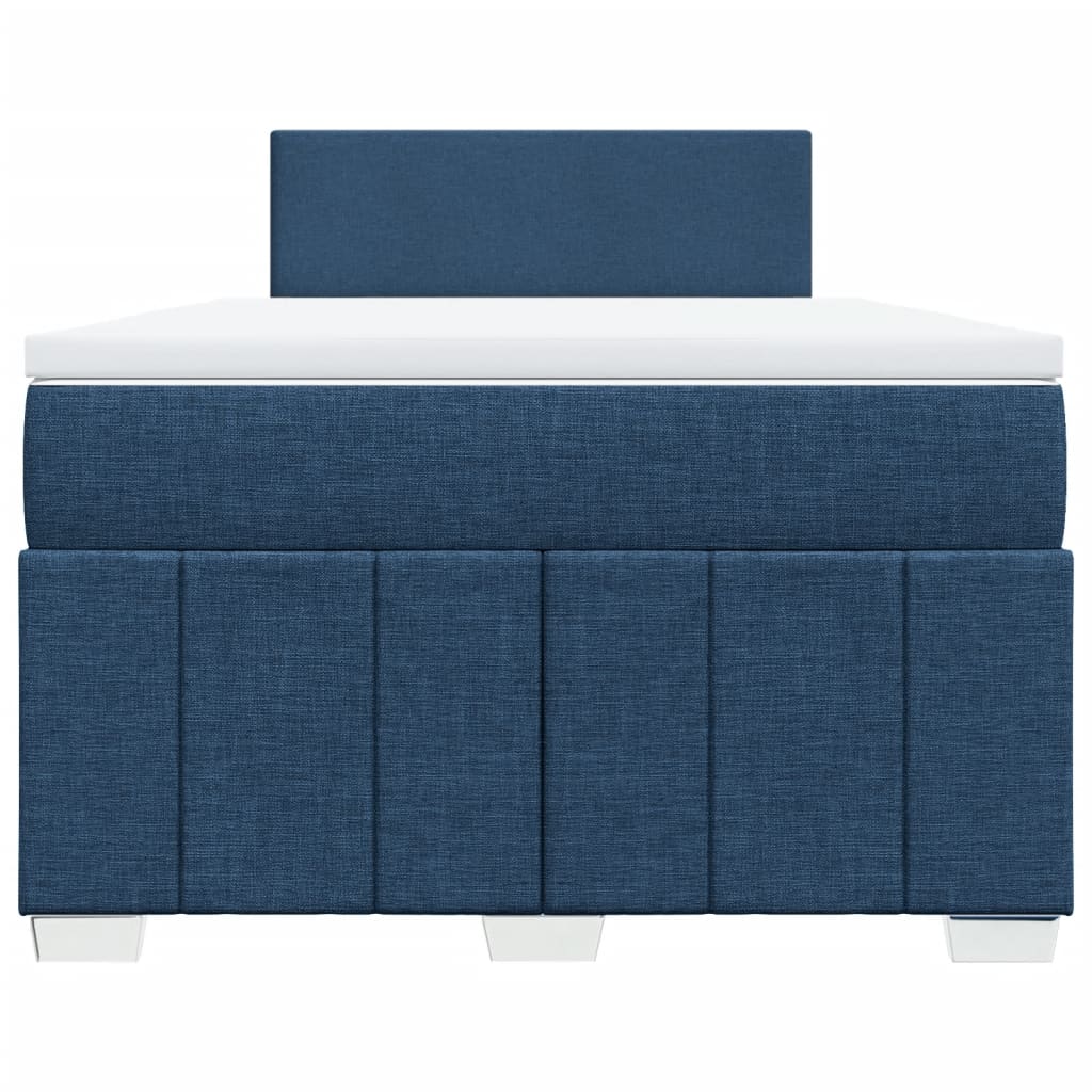 Cama boxspring com colchão 120x190 cm tecido azul