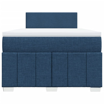 Cama boxspring com colchão 120x190 cm tecido azul