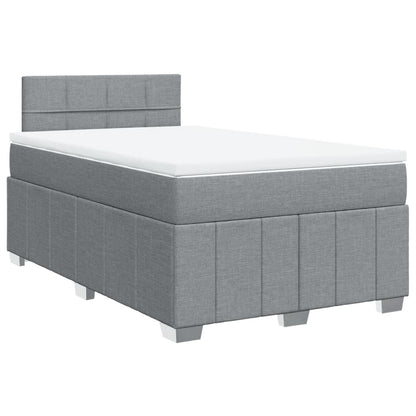 Cama boxspring com colchão 120x190 cm tecido cinzento-claro