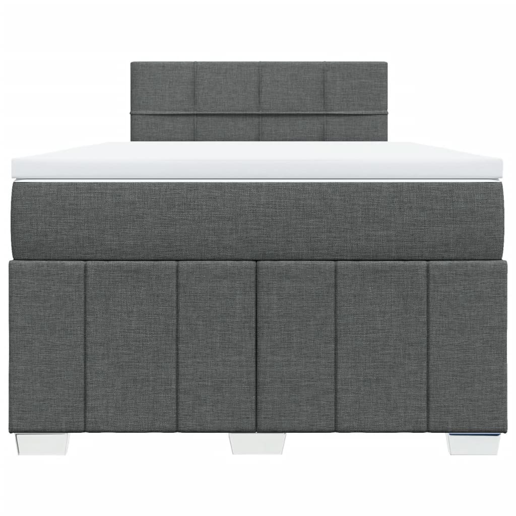 Cama boxspring com colchão 120x190 cm tecido cinzento-escuro