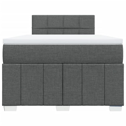 Cama boxspring com colchão 120x190 cm tecido cinzento-escuro