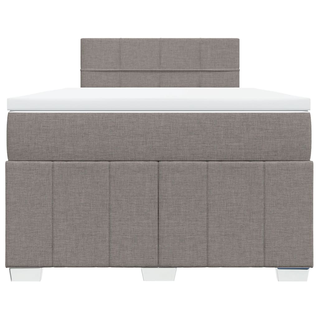 Cama boxspring c/ colchão 120x190cm tecido castanho-acinzentado