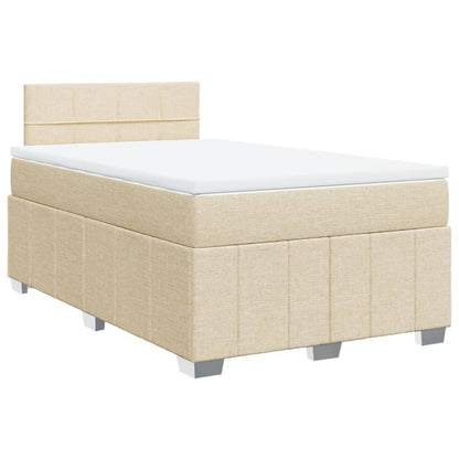 Cama boxspring com colchão 120x190 cm tecido cor creme