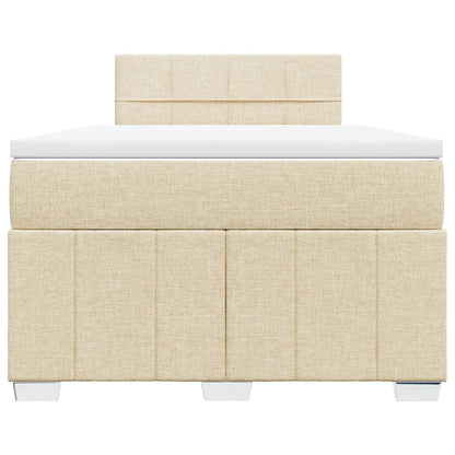 Cama boxspring com colchão 120x190 cm tecido cor creme