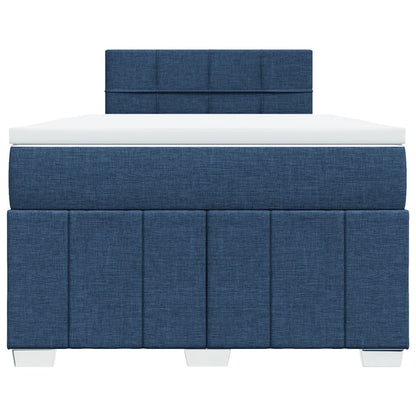 Cama boxspring com colchão 120x190 cm tecido azul