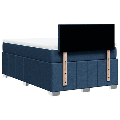 Cama boxspring com colchão 120x190 cm tecido azul