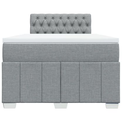 Cama boxspring com colchão 120x190 cm tecido cinzento-claro