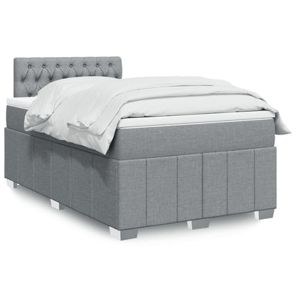 Cama boxspring com colchão 120x190 cm tecido cinzento-claro