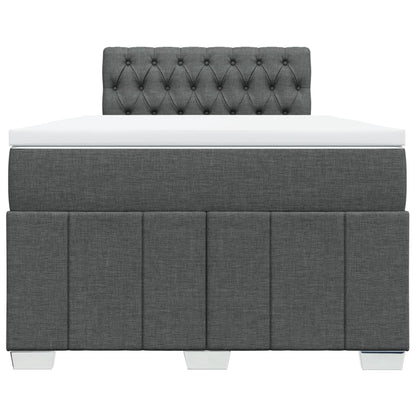 Cama boxspring com colchão 120x190 cm tecido cinzento-escuro