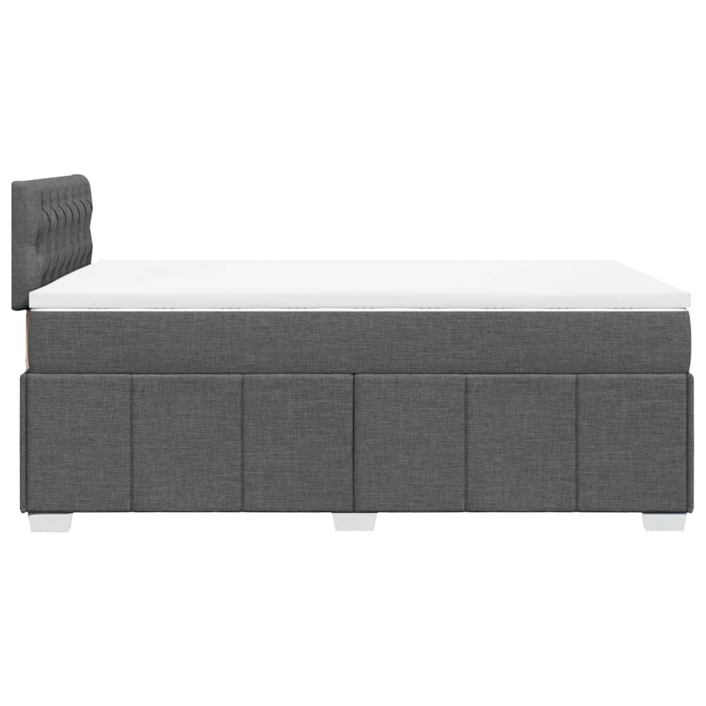 Cama boxspring com colchão 120x190 cm tecido cinzento-escuro