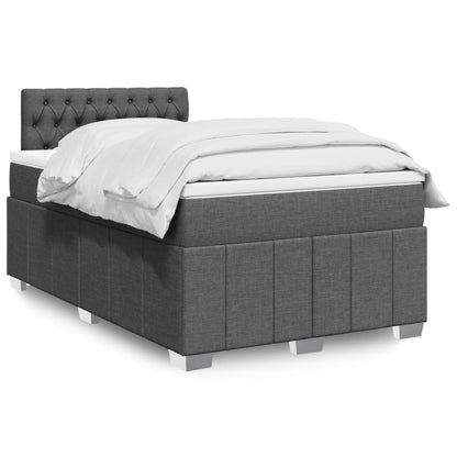 Cama boxspring com colchão 120x190 cm tecido cinzento-escuro