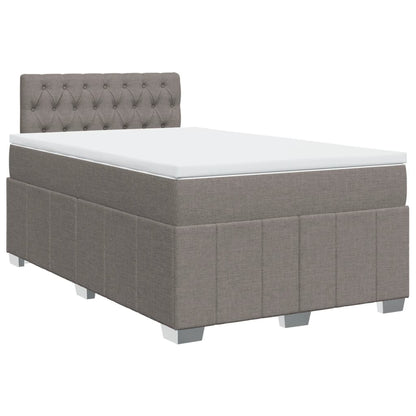 Cama boxspring c/ colchão 120x190cm tecido castanho-acinzentado