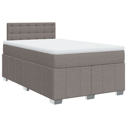 Cama boxspring c/ colchão 120x190cm tecido castanho-acinzentado