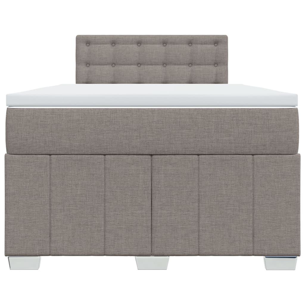 Cama boxspring c/ colchão 120x190cm tecido castanho-acinzentado