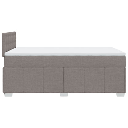 Cama boxspring c/ colchão 120x190cm tecido castanho-acinzentado