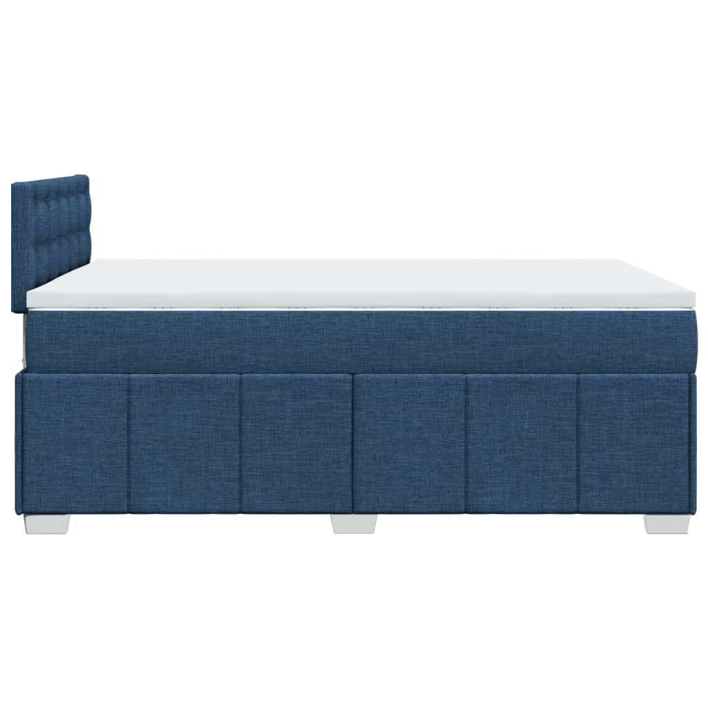 Cama boxspring com colchão 120x190 cm tecido azul