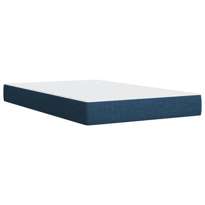 Cama boxspring com colchão 120x190 cm tecido azul