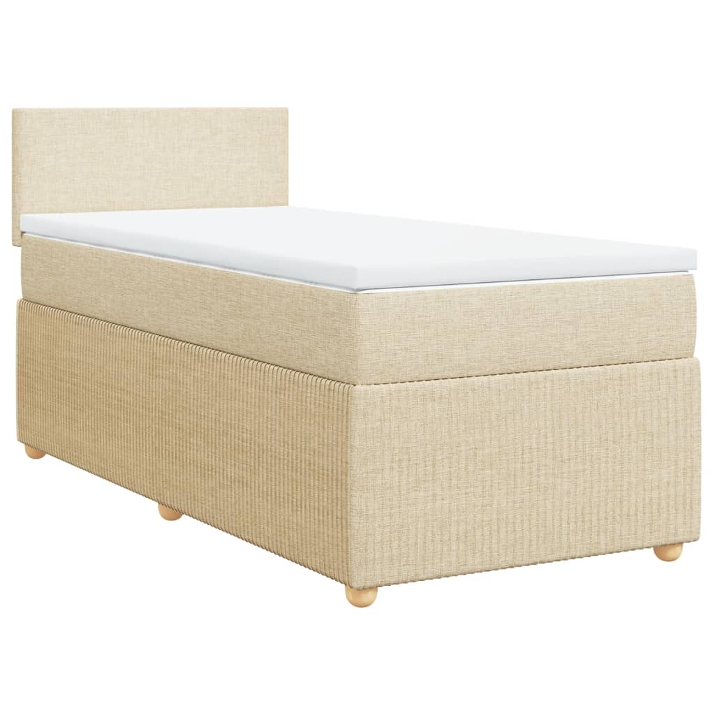 Cama com molas/colchão 90x190 cm tecido cor creme