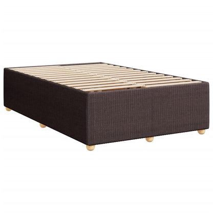 Cama boxspring com colchão 120x190 cm tecido castanho-escuro