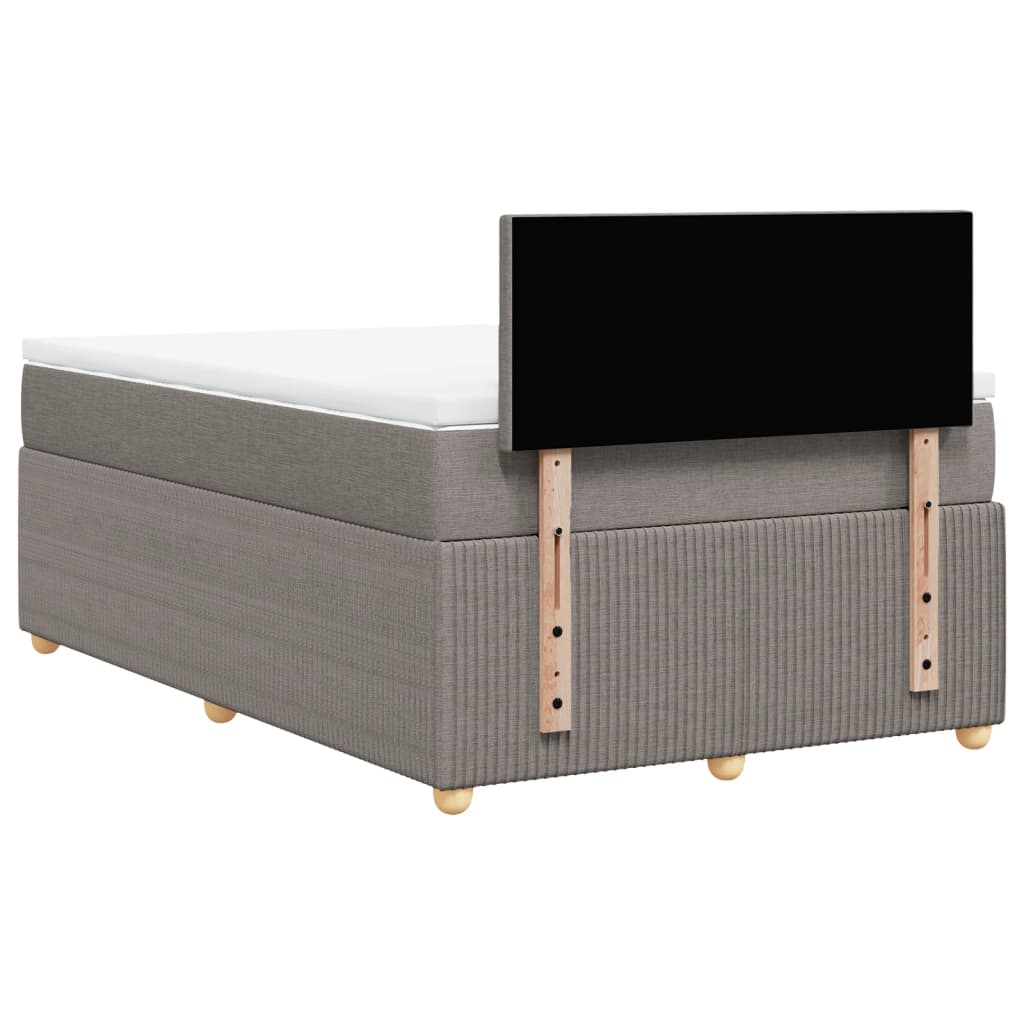 Cama boxspring c/ colchão 120x190cm tecido castanho-acinzentado