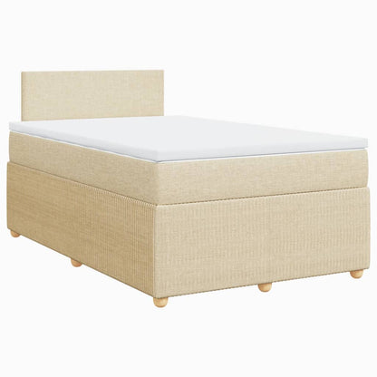 Cama boxspring com colchão 120x190 cm tecido cor creme