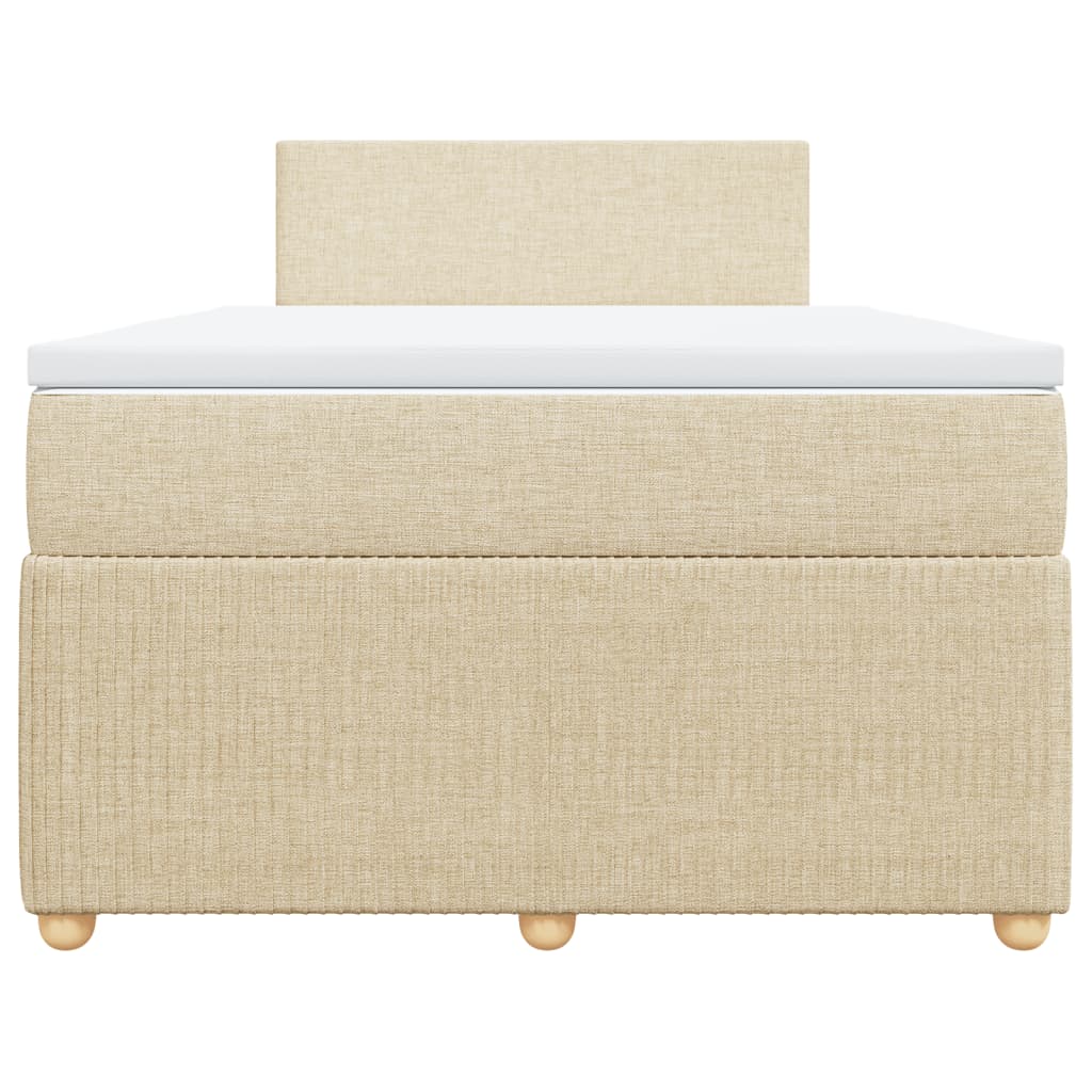 Cama boxspring com colchão 120x190 cm tecido cor creme