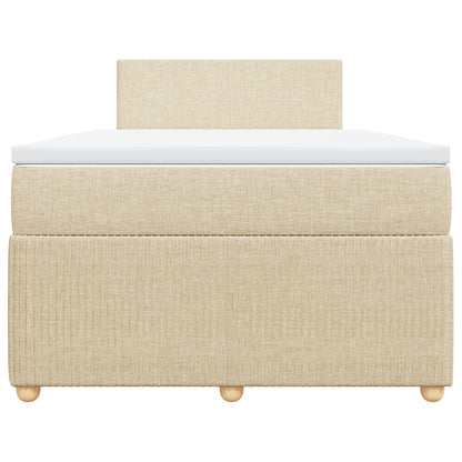 Cama boxspring com colchão 120x190 cm tecido cor creme