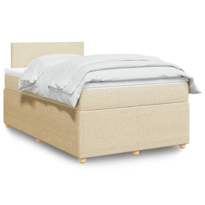 Cama boxspring com colchão 120x190 cm tecido cor creme