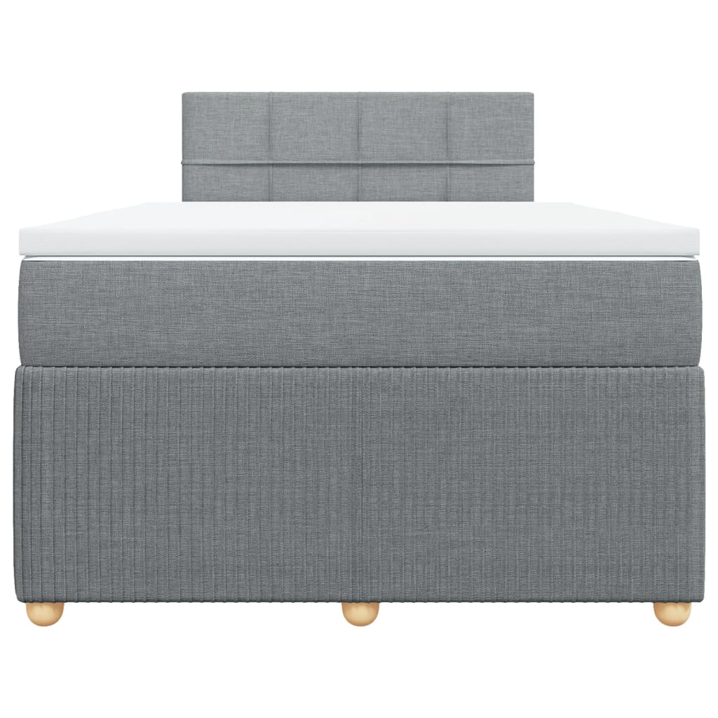 Cama boxspring com colchão 120x190 cm tecido cinzento-claro