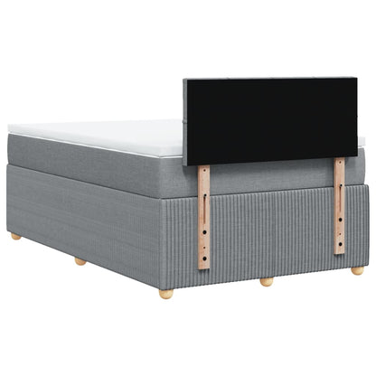 Cama boxspring com colchão 120x190 cm tecido cinzento-claro