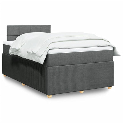 Cama boxspring com colchão 120x190 cm tecido cinzento-escuro