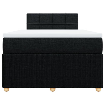 Cama boxspring com colchão 120x190 cm tecido preto