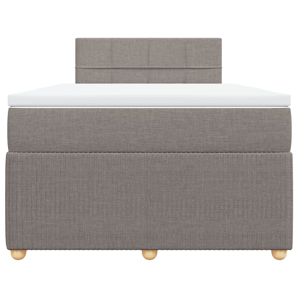 Cama boxspring c/ colchão 120x190cm tecido castanho-acinzentado