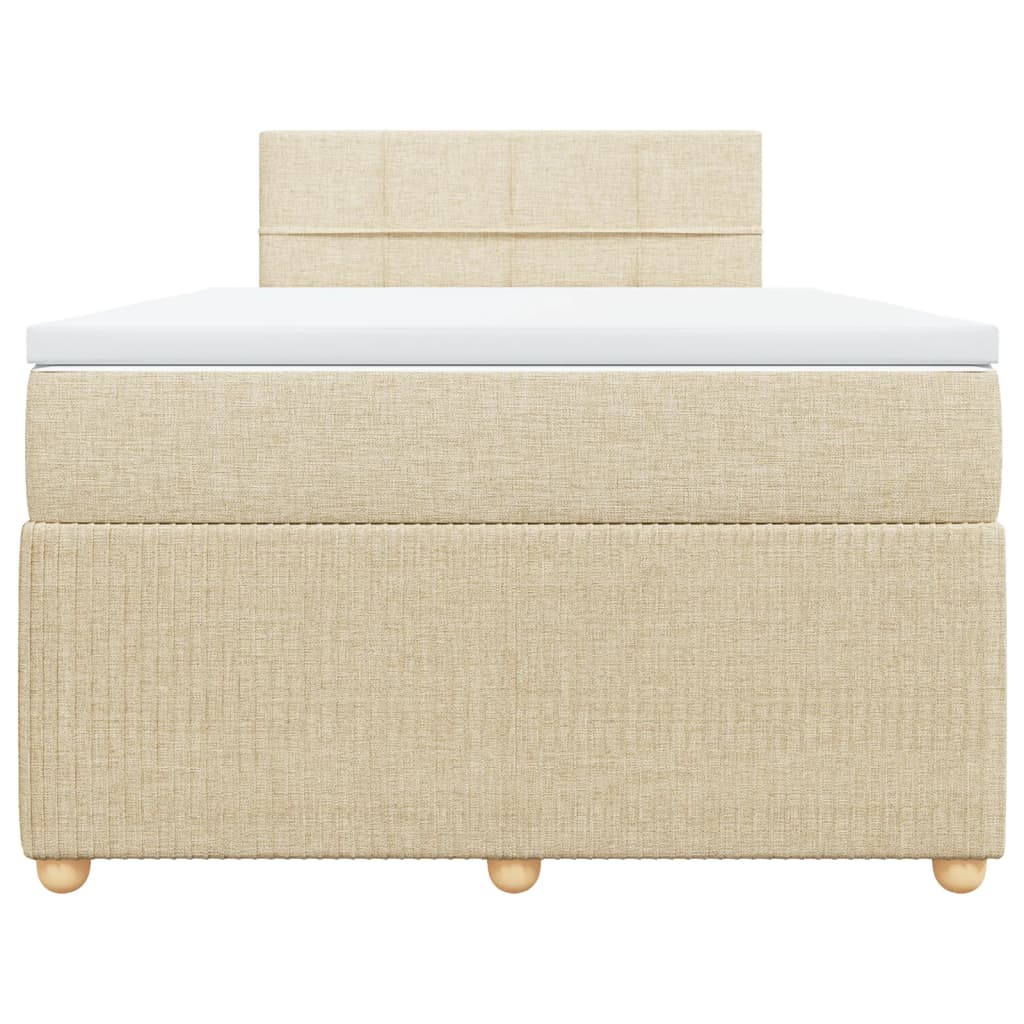 Cama boxspring com colchão 120x190 cm tecido cor creme