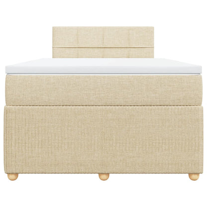 Cama boxspring com colchão 120x190 cm tecido cor creme