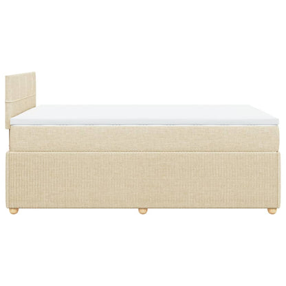 Cama boxspring com colchão 120x190 cm tecido cor creme