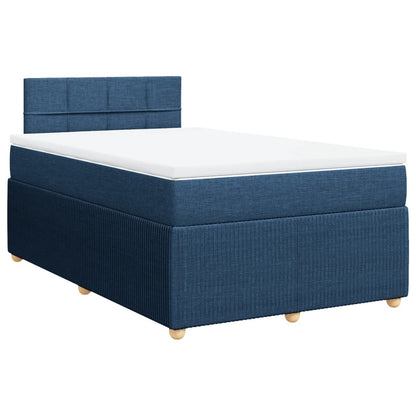 Cama boxspring com colchão 120x190 cm tecido azul